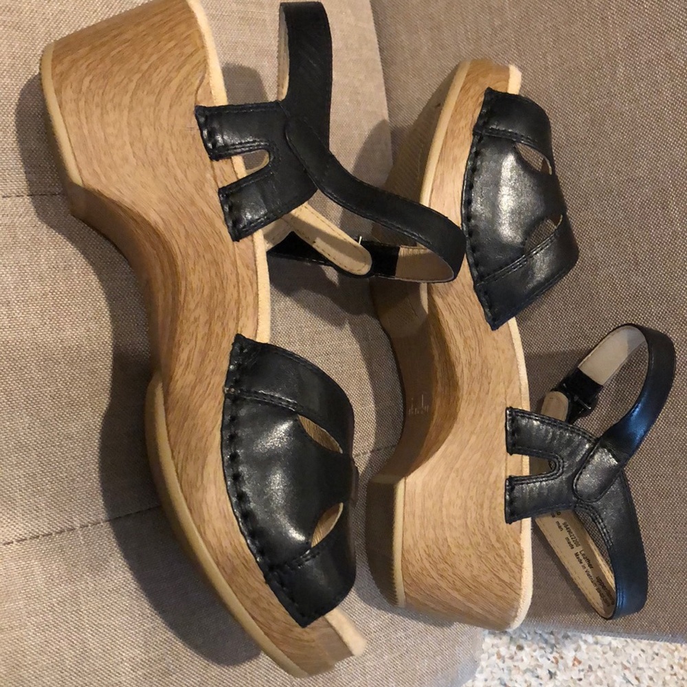 Dansko Black Wedge Sandal